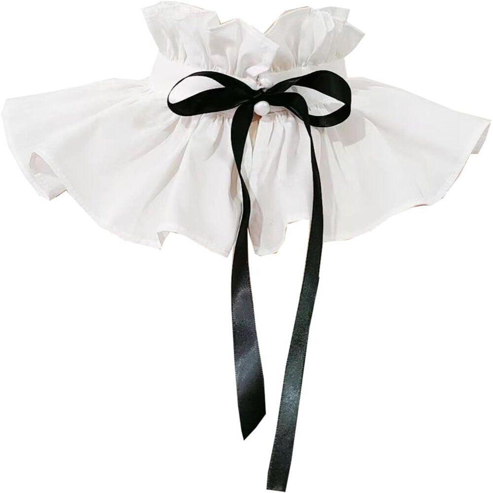 Women's Vintage Cotton Ruffled Detachable Collar Victorian Costume Accessory